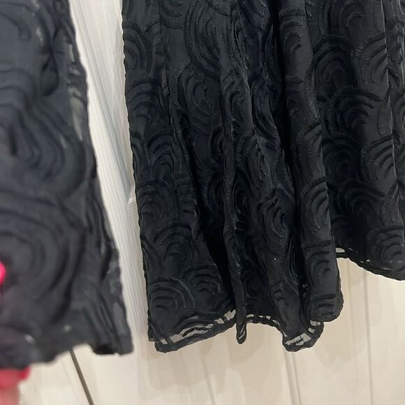 For Love And Lemons Black Cut Out Flared Cocktail Dress VNeck Long Sleeve Mini - Picture 5 of 15